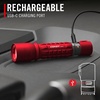 image:imageCoast XP11R 2600 Lumen USBC Rechargeable LED Flashlight with Slide Focusand Pure Beam Focusing Optic 4 Light Modes BlackRed